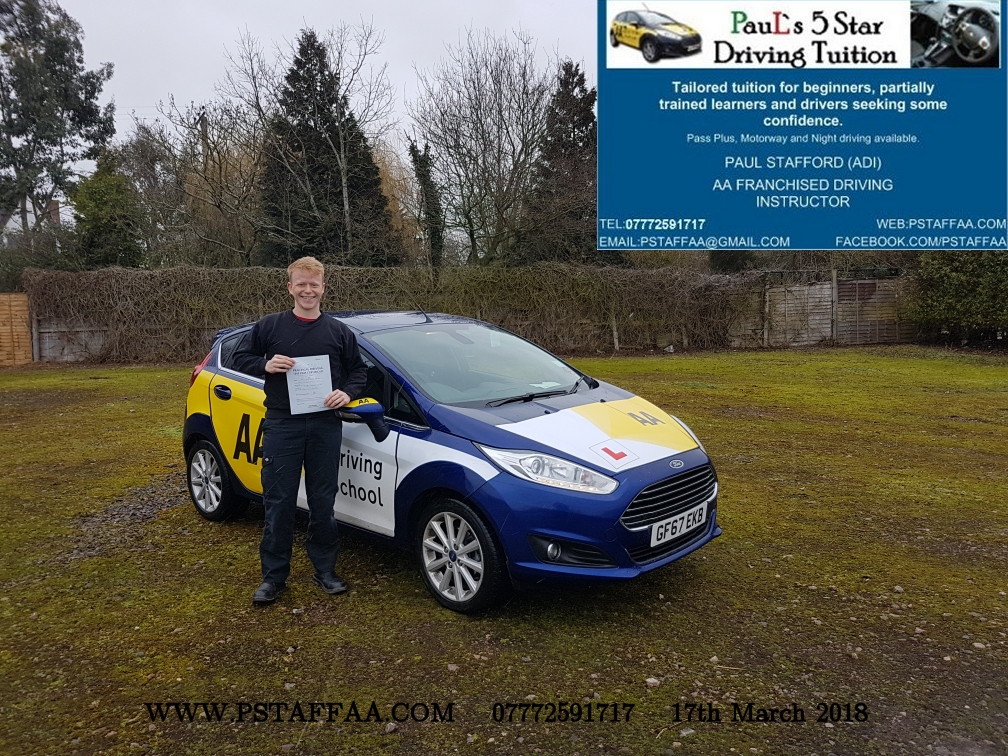 First Time Driving Test Pass Myles BN with Paul's 5 Star Driving Tuition
